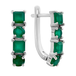 Серебряные серьги с агатом 2.405ct