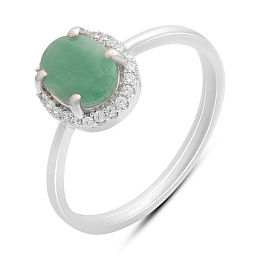 Серебряное кольцо с изумрудом 1.45ct