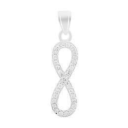 Silver pendant with cubic zirconia