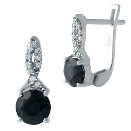 Серебряные серьги с сапфиром 2.482ct