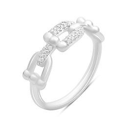 Silver ring with cubic zirconia