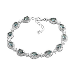 Silver bracelet with London Blue topaz 6.674ct