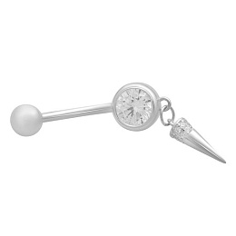 Silver piercing with phianites