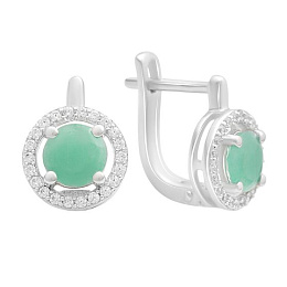 Silver earrings with emerald 2.028ct