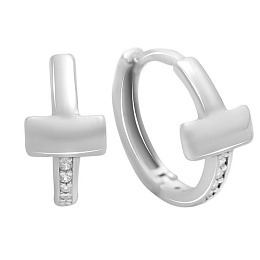 Silver earrings with cubic zirconia