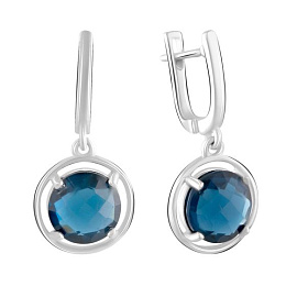 Срібні сережки з топазом «Лондон Блю» 5,808 карат