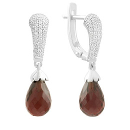 Silver earrings with garnet 11.003ct