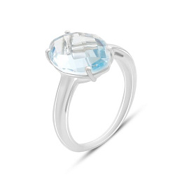 Silver ring with a 6.08-carat topaz