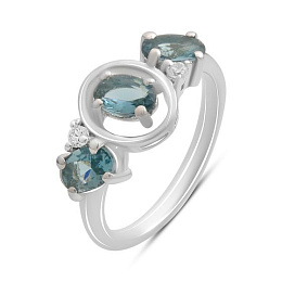 Silver ring with topaz London Blue 1.007ct