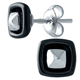 Silver earrings with ceramics