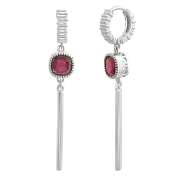 Серебряные серьги с рубином