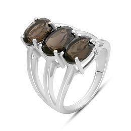 Серебряное кольцо с раухтопазом (дымчатым кварцем) 5.433ct