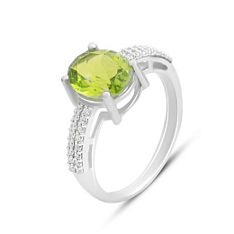 Серебряное кольцо с хризолітом