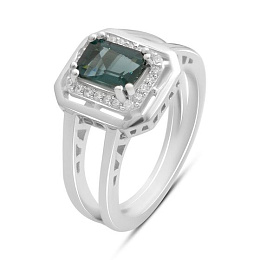 Silver ring with topaz London Blue 1.084ct