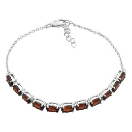 Серебряный браслет с гранатом