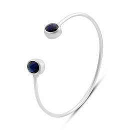 Silver bracelet with sapphire nano 4.52ct