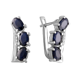 Срібні сережки з сапфіром 3.632ct