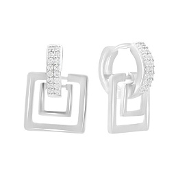 Silver Earrings with Fianites