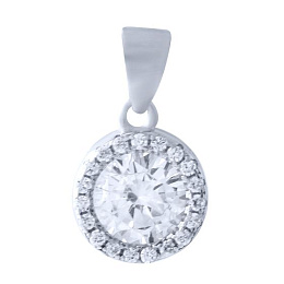 Silver pendant with phianites