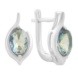 Серебряные серьги с мистик топазом 1.817ct