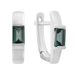 Серебряные серьги с топазом Лондон Блю 1.085ct