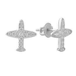 Silver Earrings with Fianites