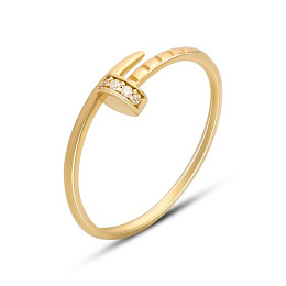 Золотое кольцо с фианитами 0.05ct