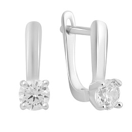 Срібні сережки з фіанітами