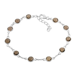 Silver bracelet with smoky quartz 4.588ct