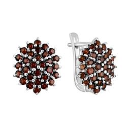 Срібні сережки з гранатом 2,882 карата