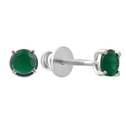 Серебряные серьги с агатом 0.87ct