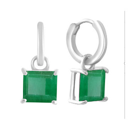 Срібні сережки зі смарагдом 4.217ct