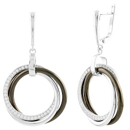 Silver earrings with ceramics