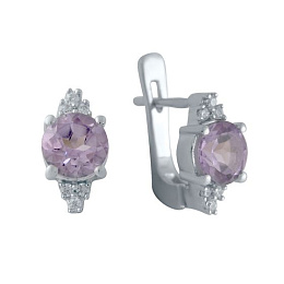 Срібні сережки з аметистом 2.585ct