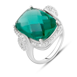 Silver ring with emerald nano