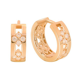 Золоті сережки з фіанітами 0.32ct
