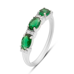 Silver ring with a 1.136-carat emerald