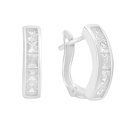 Silver Earrings with Fianites