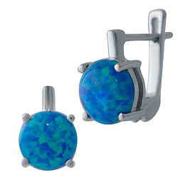 Silver earrings with a 2.3-carat opal