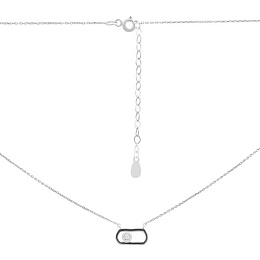 Silver necklace with cubic zirconia
