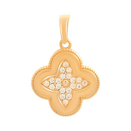 Gold pendant with 0.17ct cubic zirconia