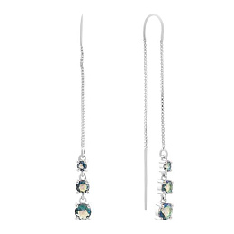 Silver earrings with mystic topaz, 1.413 ct