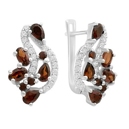Silver earrings with garnet 4.472ct