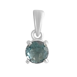 Silver pendant with London Blue topaz