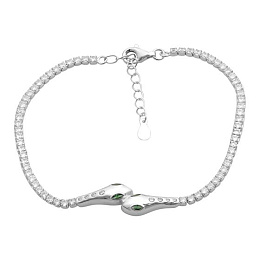 Silver bracelet with cubic zirconia