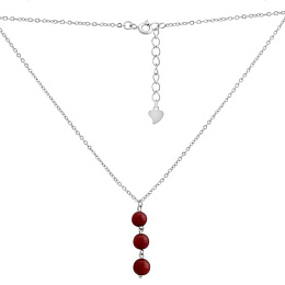 Silver necklace with coral