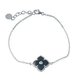 Silver bracelet with ceramics