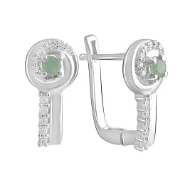 Срібні сережки зі смарагдом 0.19ct