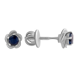 Срібні сережки з сапфіром 0.69ct