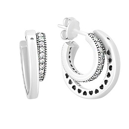 Срібні сережки з фіанітами